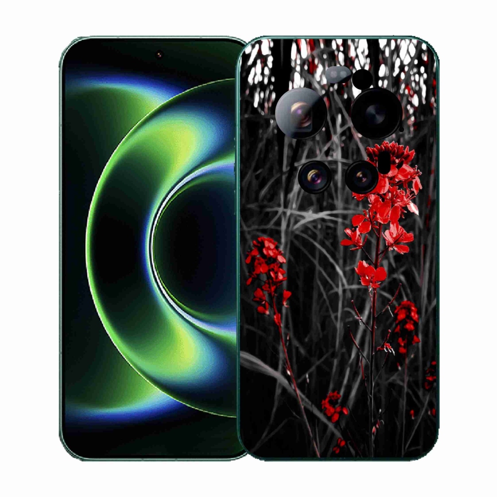 Gél borítás mmCase a Xiaomi 17 Ultra - piros növényhez