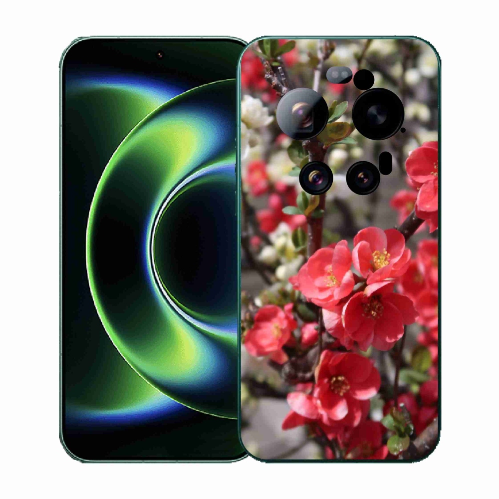 Gél borítás mmCase a Xiaomi 17 Ultra számára - piros virágok