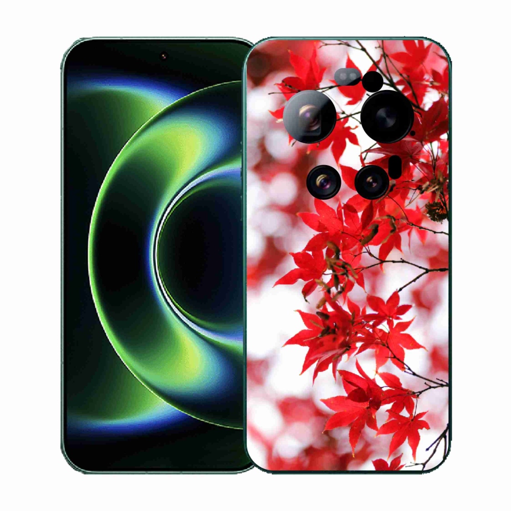 Gél borítás mmCase a Xiaomi 17 Ultra számára - piros levelek