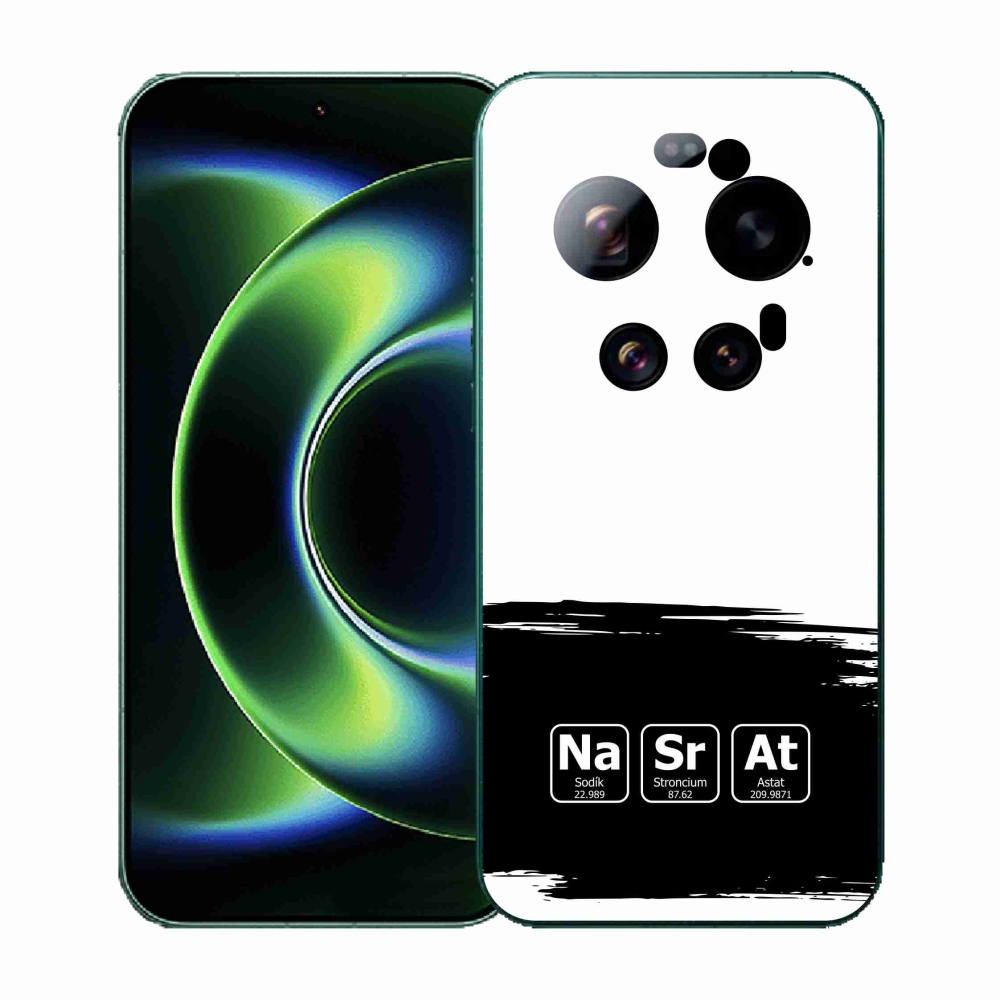 Gél borító mmCase a Xiaomi 17 Ultra - kémiai elemek fekete és fehér háttérrel