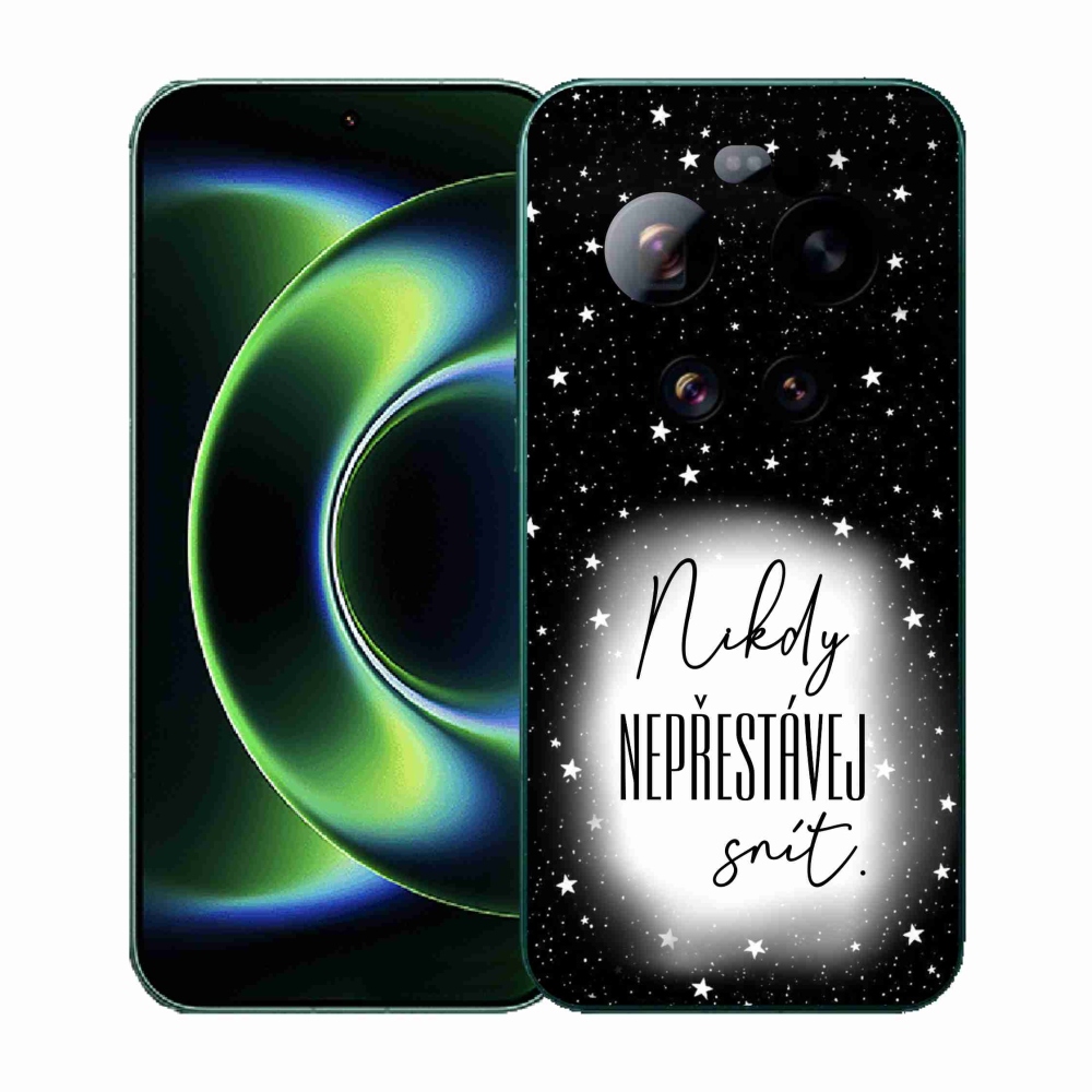 Gél borítás mmCase a Xiaomi 17 Ultra - idézet 1 fehér és fekete háttérrel