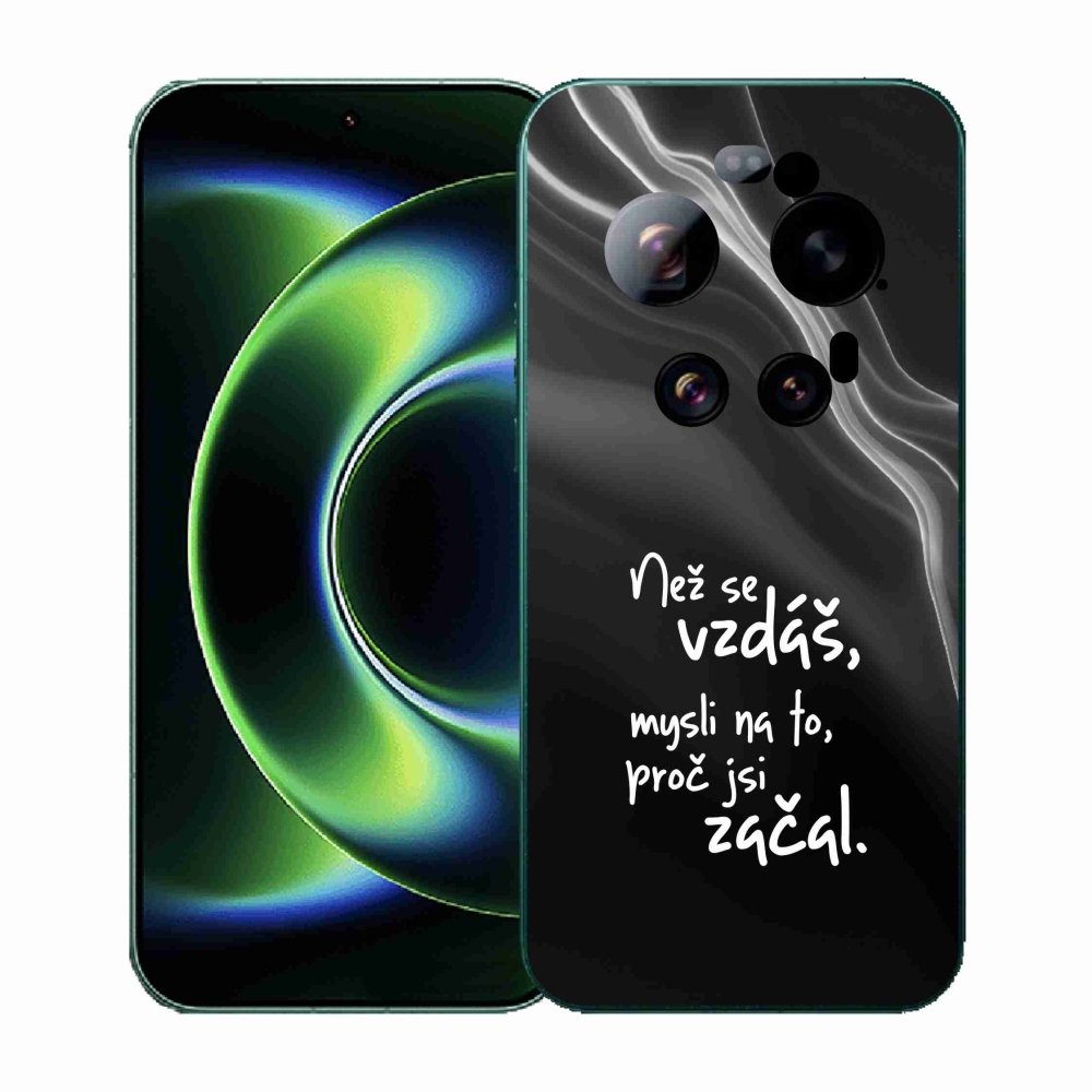 Gél borítás mmCase a Xiaomi 17 Ultra - idézet 2 fekete háttérrel