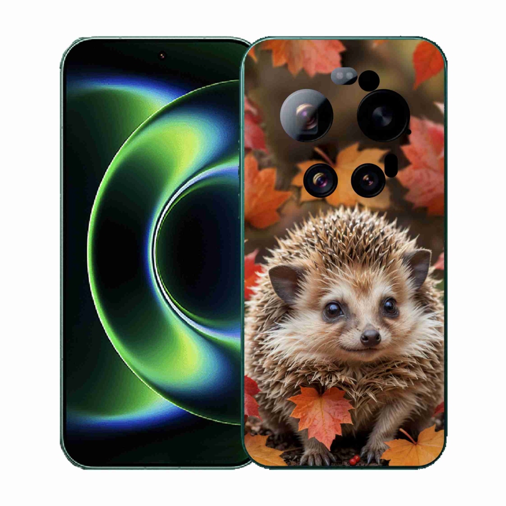 Gél borító mmCase a Xiaomi 17 Ultra számára - sün a levelekben