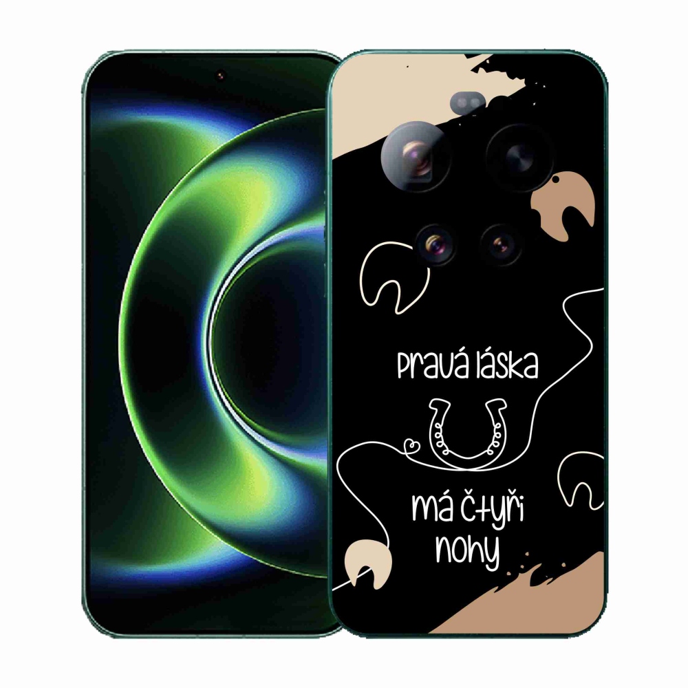 Gél borítás mmCase a Xiaomi 17 Ultra számára - ló motívum fekete háttérrel