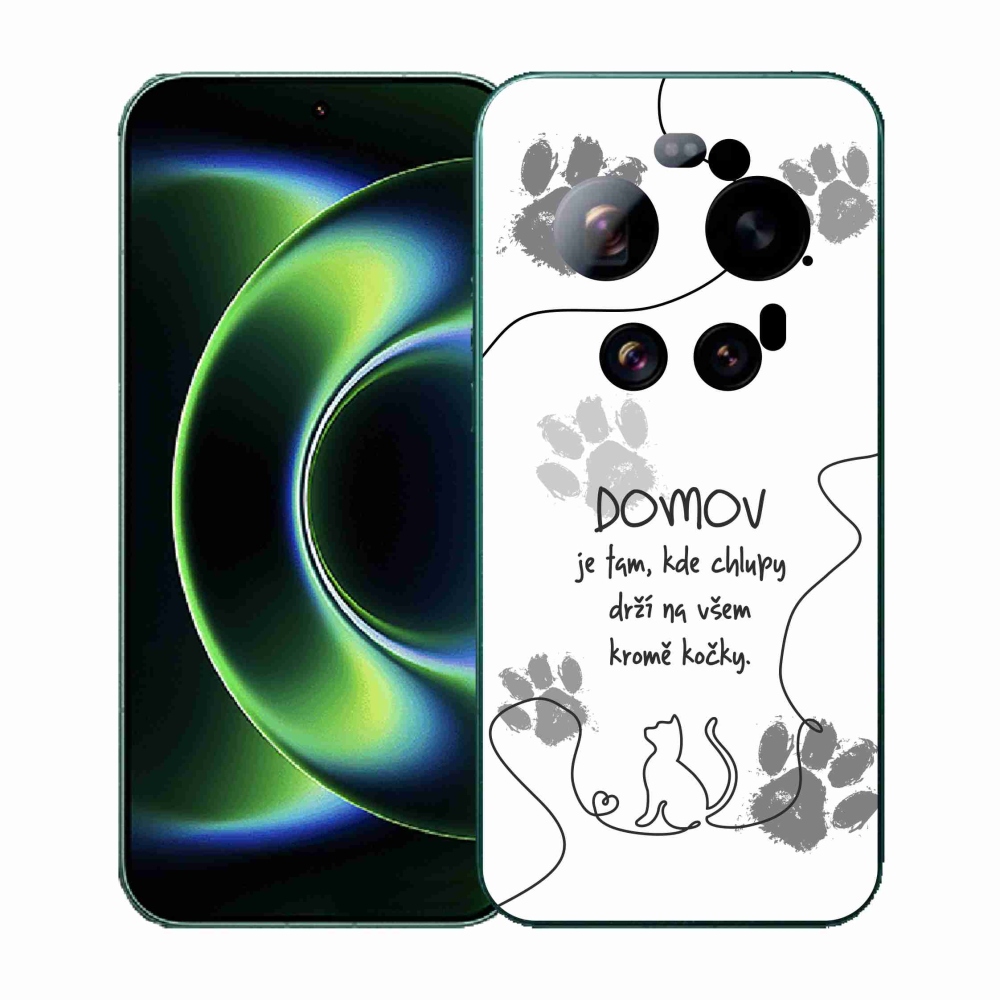 Gél borítás mmCase a Xiaomi 17 Ultra számára - macska motívum fehér háttérrel