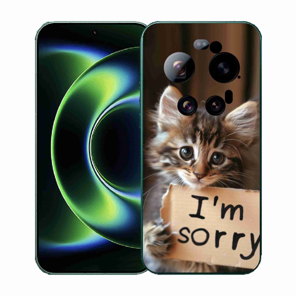 Gél borítás mmCase a Xiaomi 17 Ultra számára - macska bocsánatkérése