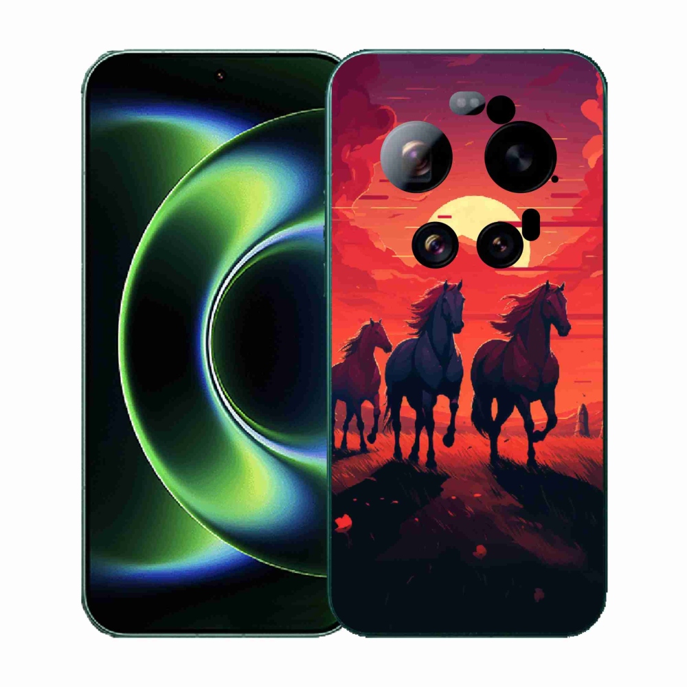 Gél borító mmCase a Xiaomi 17 Ultra - lovak és naplemente számára