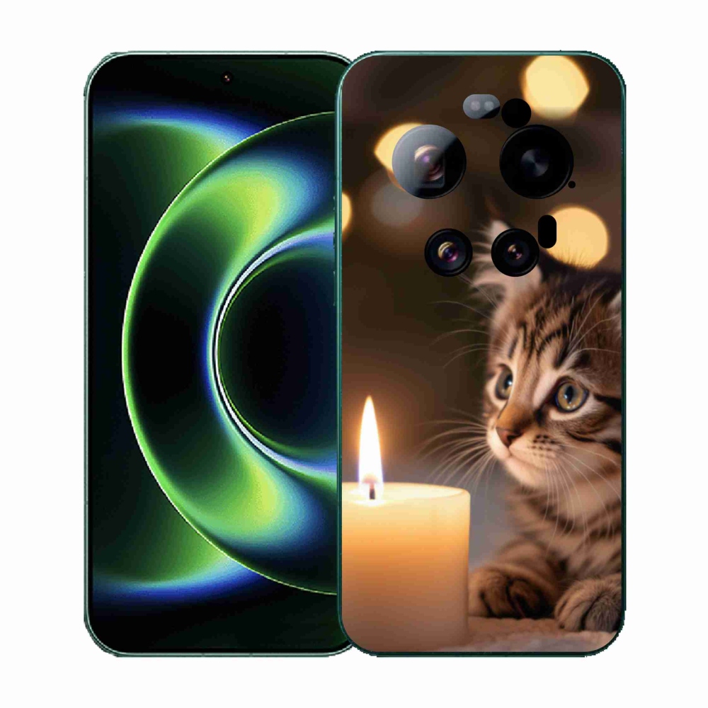 Gél borító mmCase a Xiaomi 17 Ultra számára - cica és gyertya