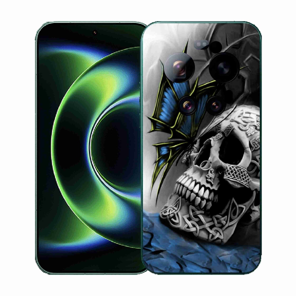 Gél borítás mmCase a Xiaomi 17 Ultra számára - pillangó és koponya