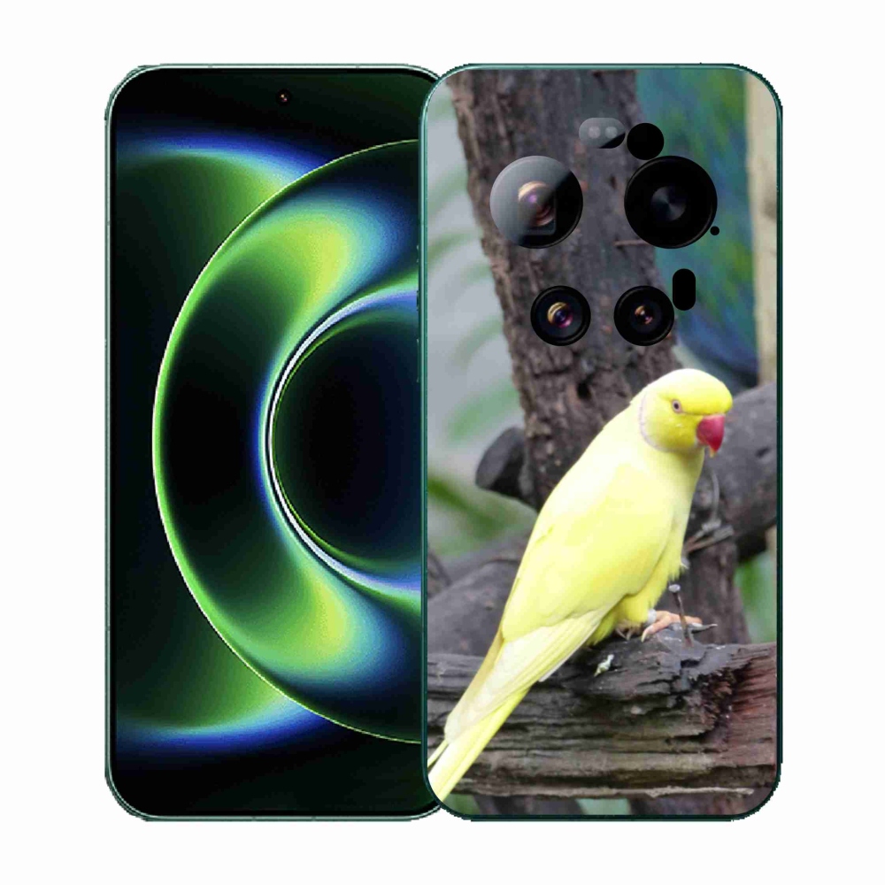 Gél borítás mmCase a Xiaomi 17 Ultra számára - papagáj alexander sárga