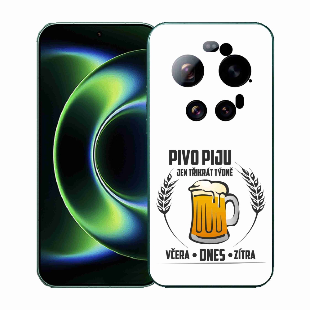 Gél borítás mmCase a Xiaomi 17 Ultra számára - sör motívum fehér háttérrel