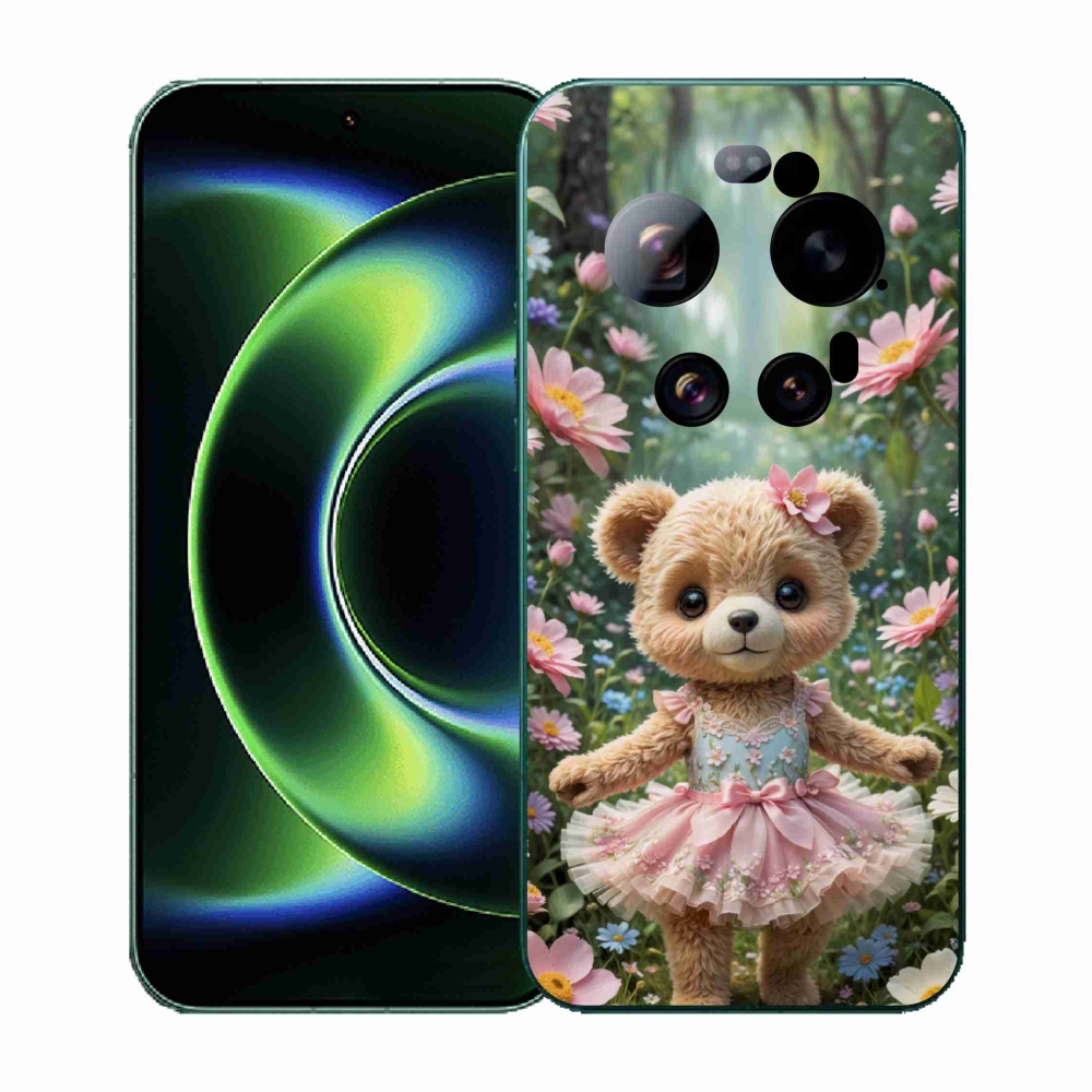 Gél borítás mmCase a Xiaomi 17 Ultra számára - aranyos mackó virágokkal