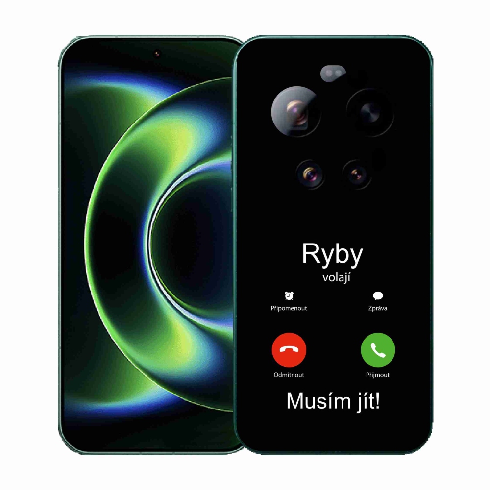 Gél borító mmCase a Xiaomi 17 Ultra - hal hívás fekete háttérrel