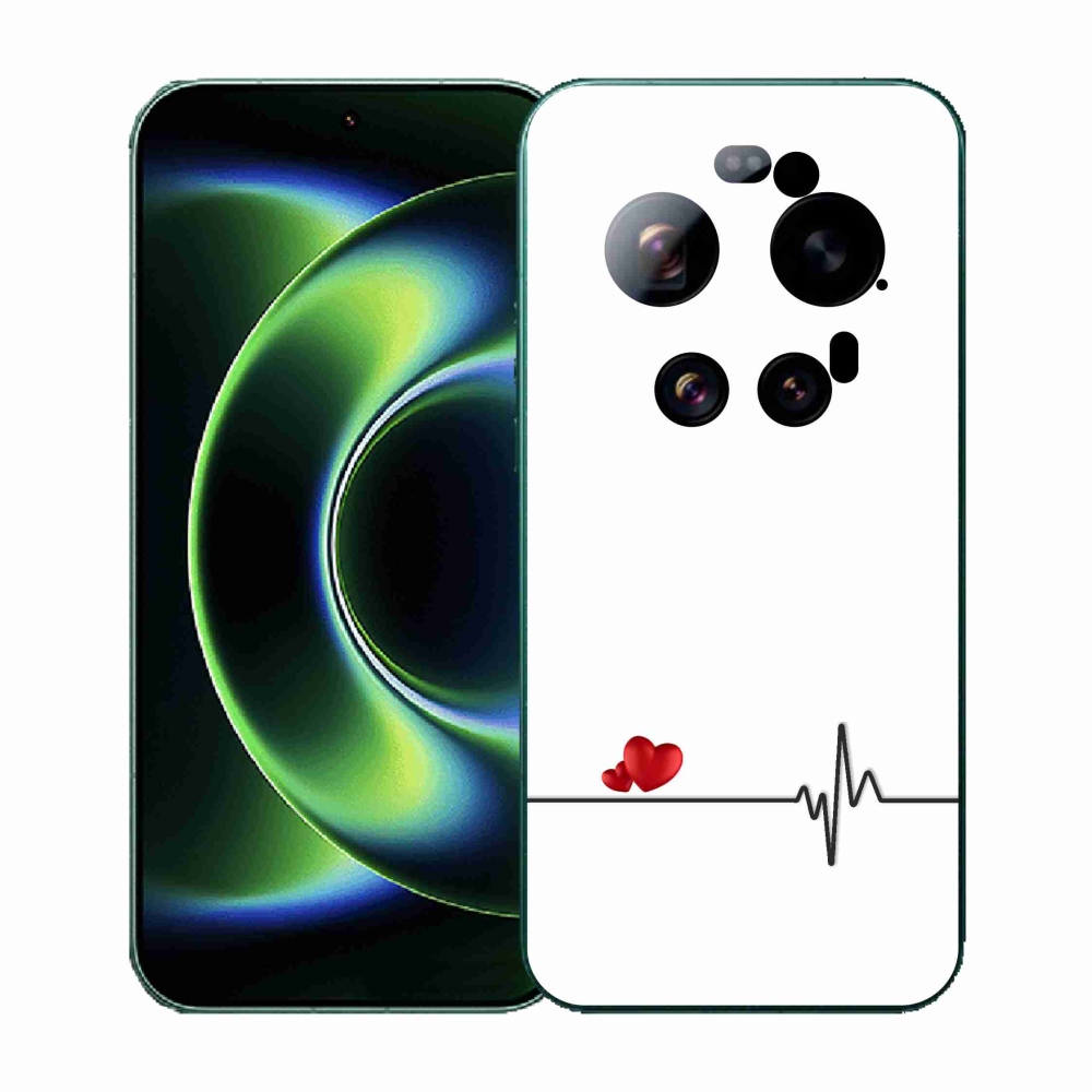 Gél borító mmCase a Xiaomi 17 Ultra - szív és szívverés fehér háttérrel