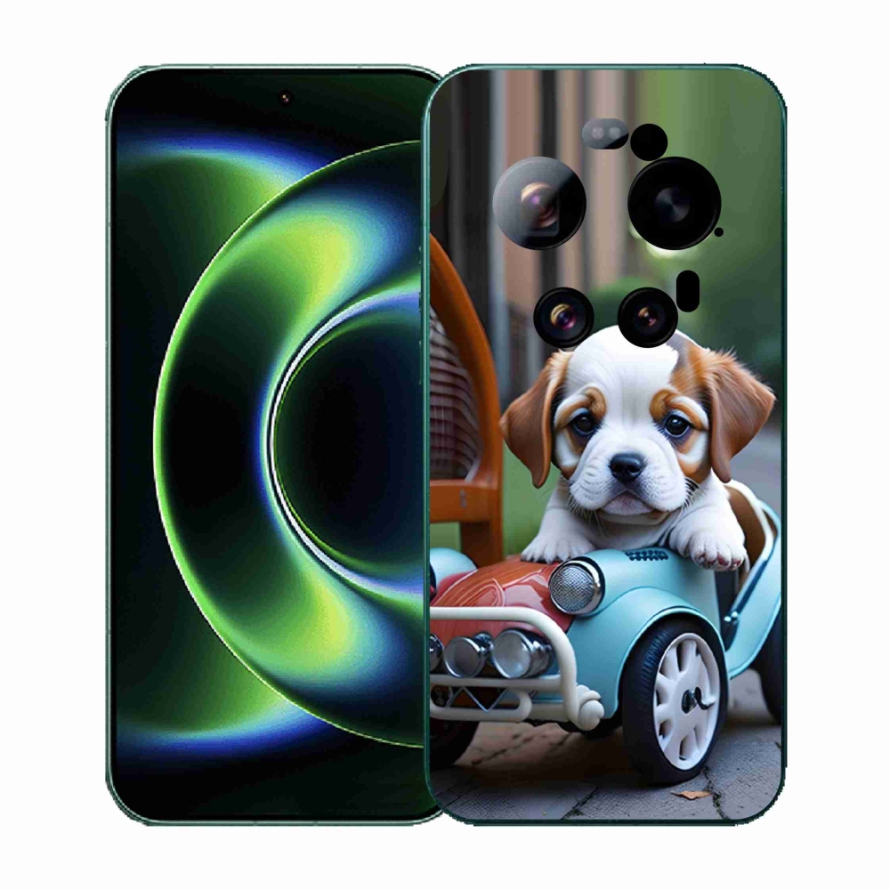 Gél borítás mmCase a Xiaomi 17 Ultra - kiskutya retro autóban