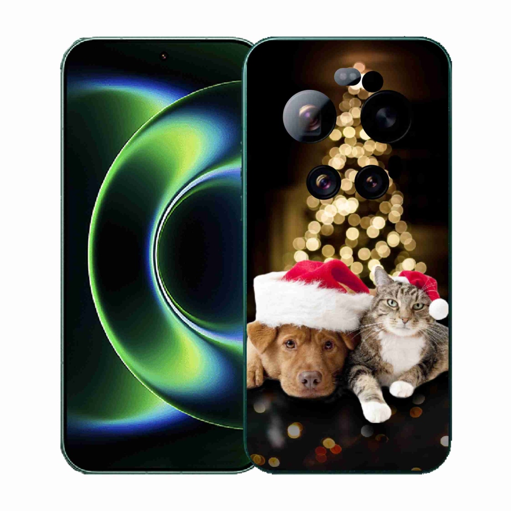 Gél borítás mmCase a Xiaomi 17 Ultra - Karácsonyi kutya és macska