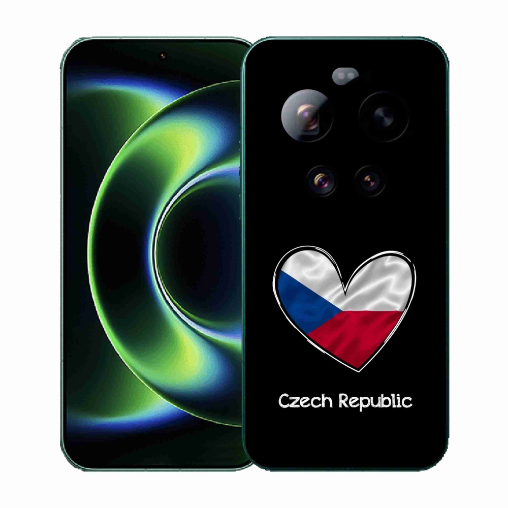 Gél borító mmCase a Xiaomi 17 Ultra - zászló szív fekete háttérrel