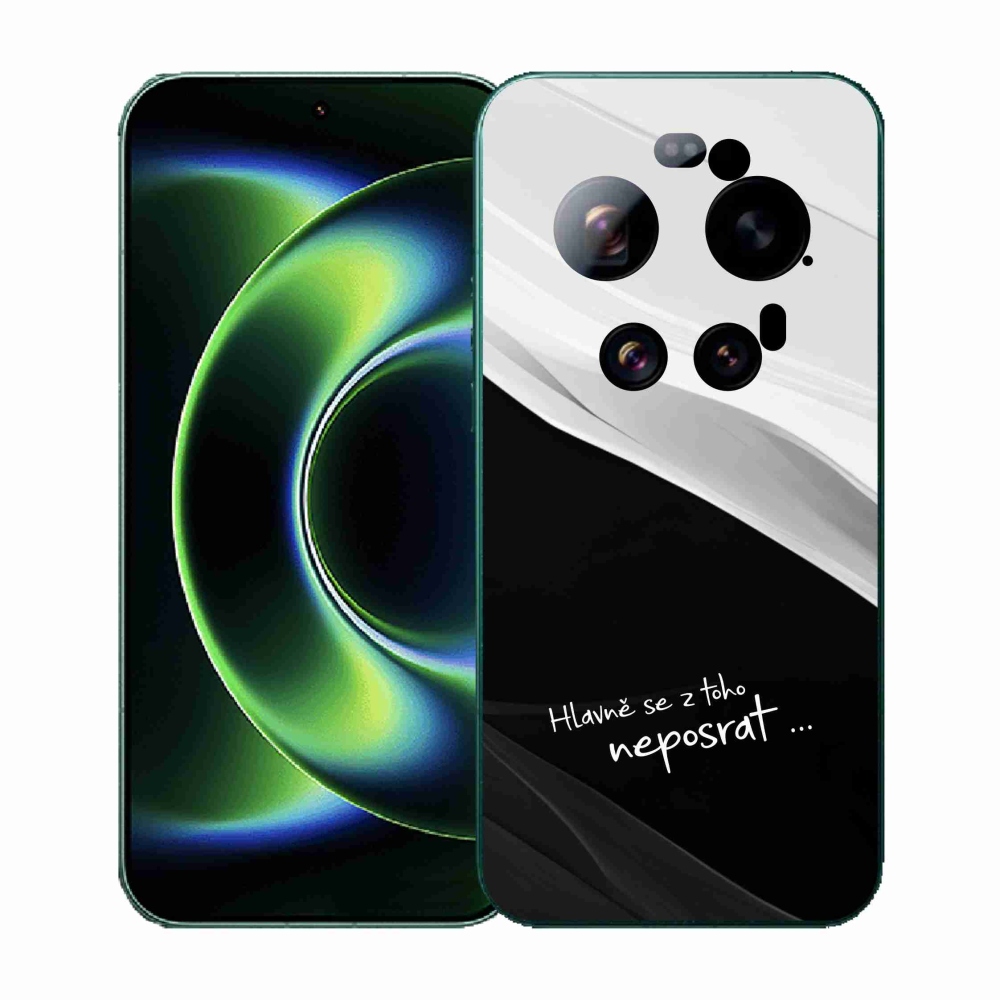 Gél borító mmCase a Xiaomi 17 Ultra számára - vicces szöveg 13 fekete és fehér háttérrel