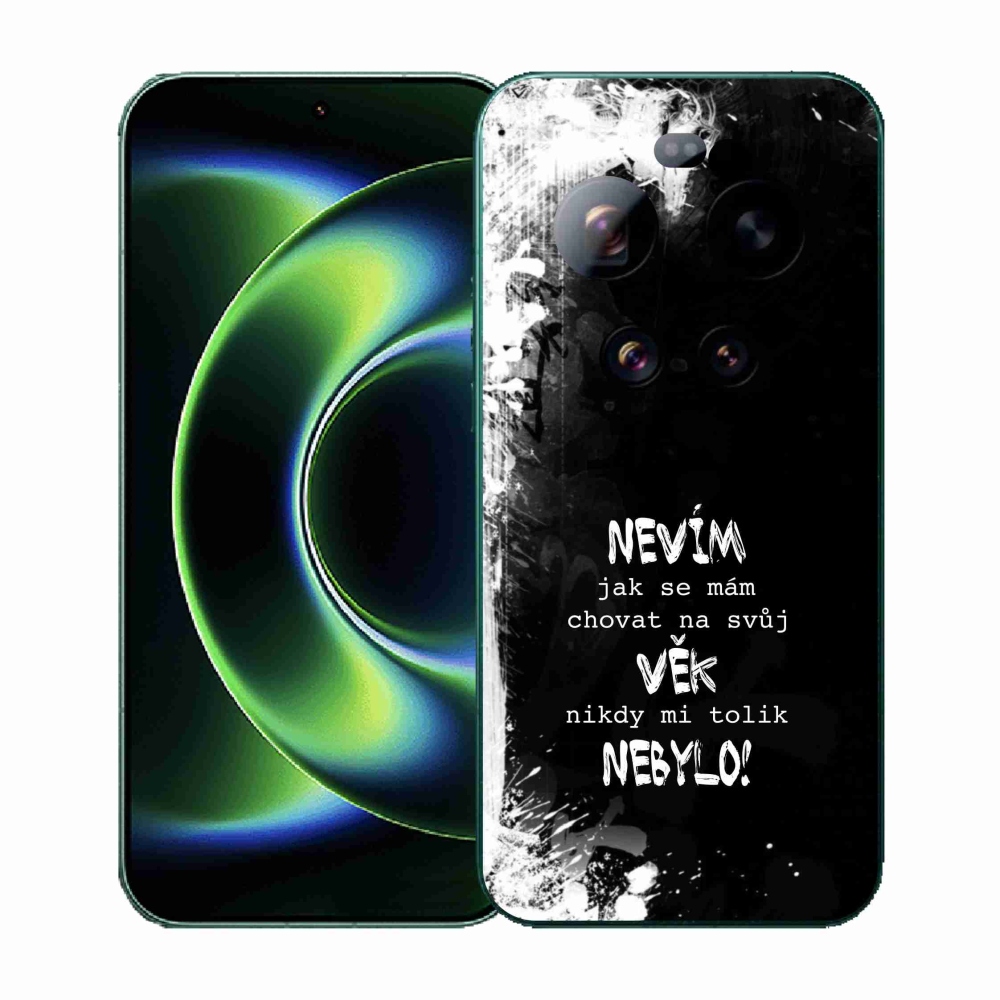 Gél borító mmCase a Xiaomi 17 Ultra számára - vicces szöveg 14 fekete háttérrel