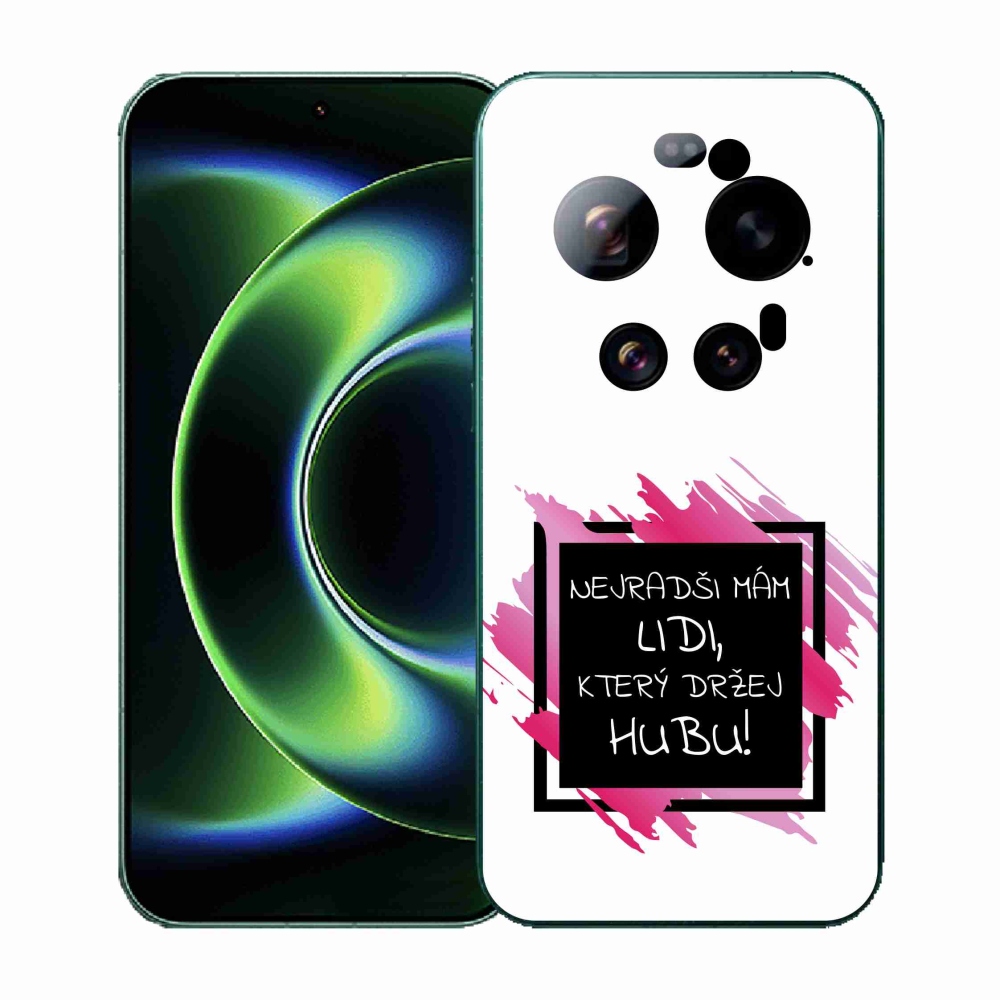 Gél borító mmCase a Xiaomi 17 Ultra számára - vicces szöveg 7 fekete-fehér háttérrel