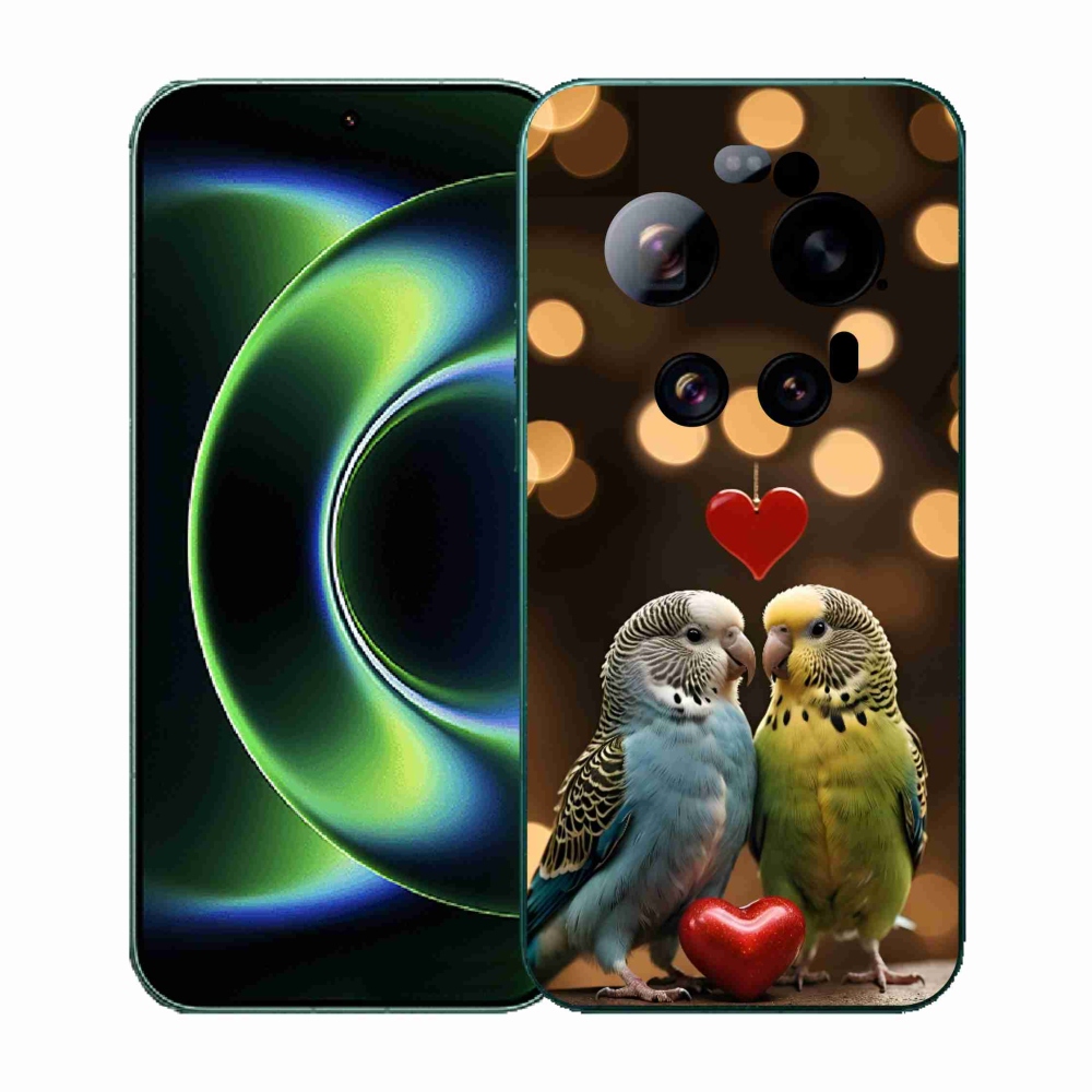 Gél borítás mmCase a Xiaomi 17 Ultra számára - szerelmes papagájok