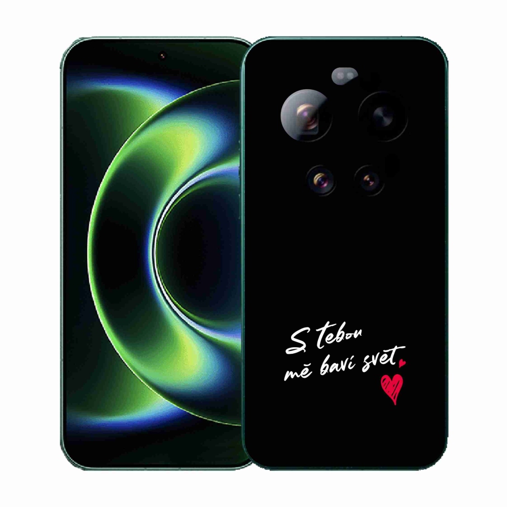 Gél borító mmCase a Xiaomi 17 Ultra számára - szerelmes szöveg 1 fekete háttér