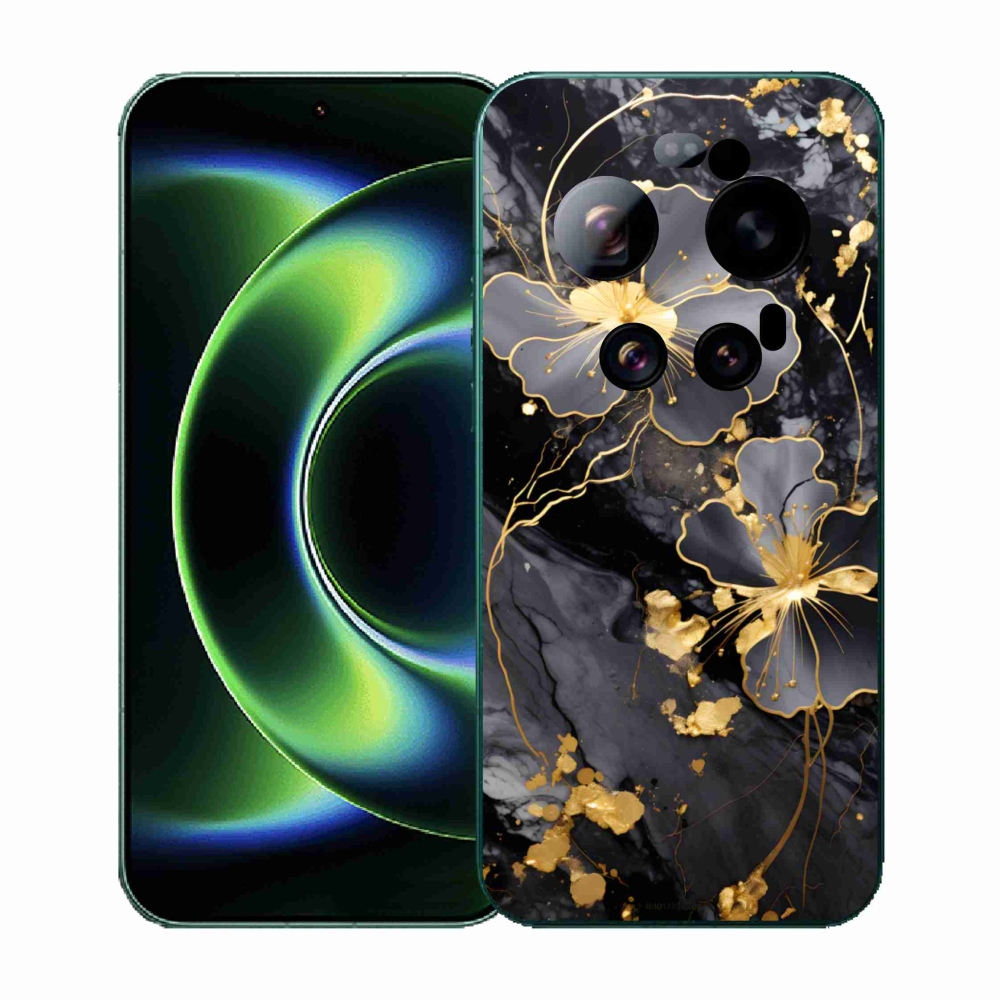 Gél borítás mmCase a Xiaomi 17 Ultra számára - arany virágok