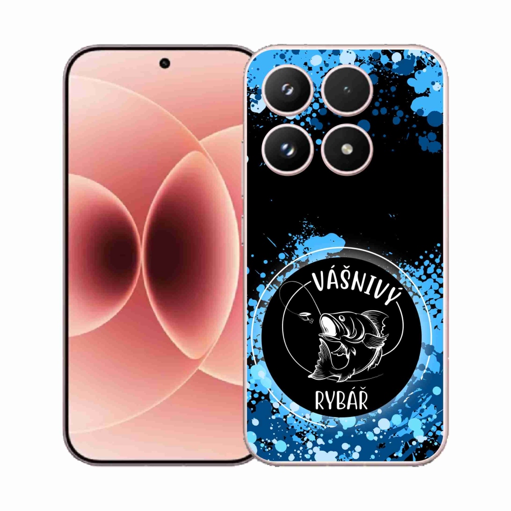 Gél borító mmCase a Xiaomi 17 - szenvedélyes halász fekete háttérrel