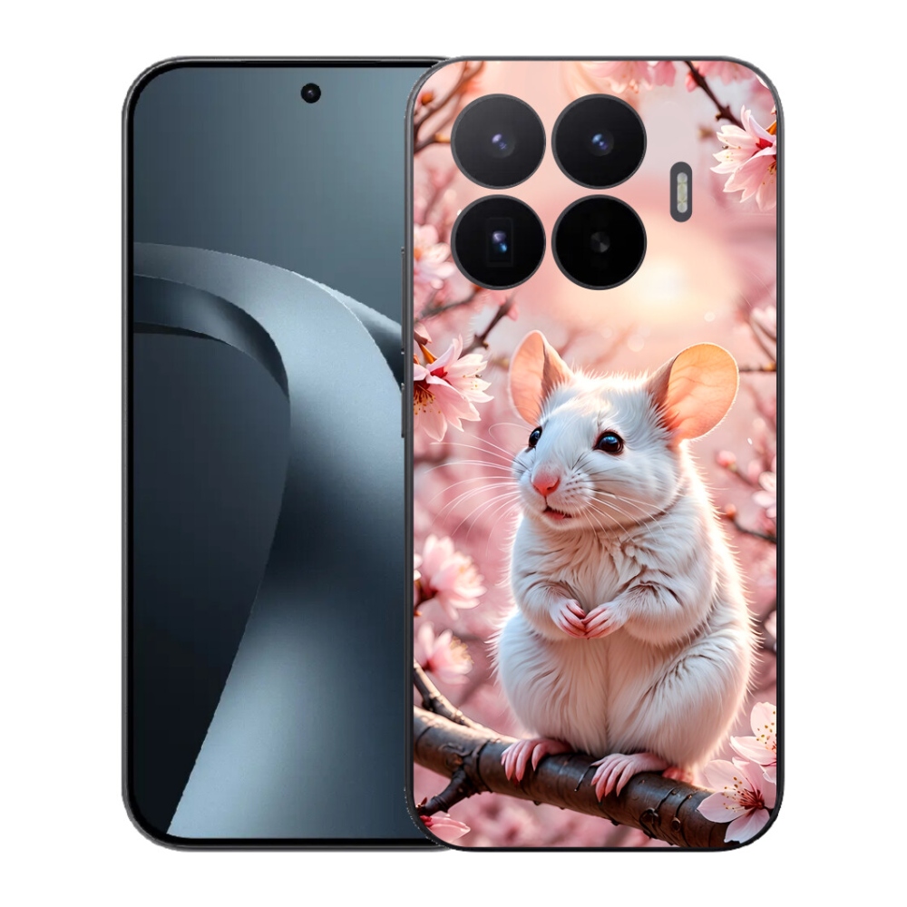 Gél borító mmCase a Xiaomi 17T-hez - fehér egér az ágon