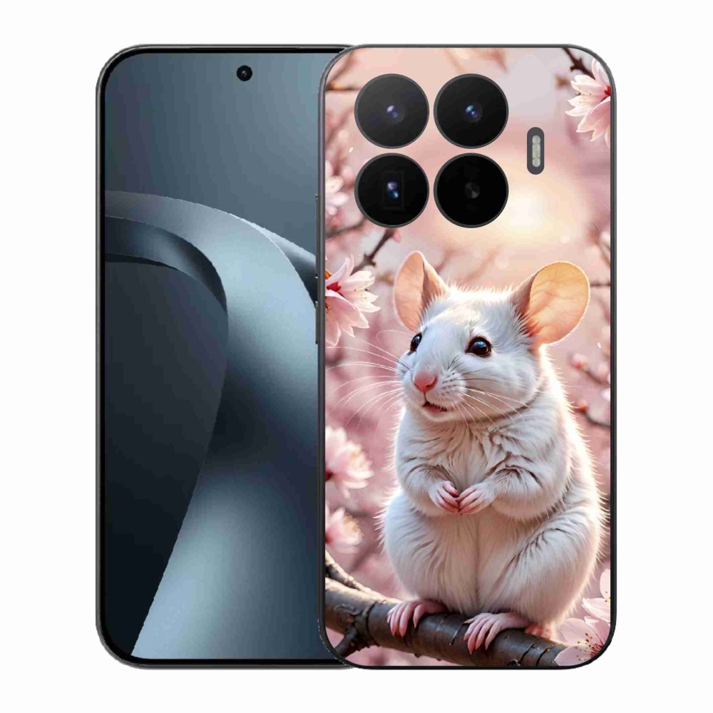 Gél borító mmCase a Xiaomi 17T-hez - fehér egér az ágon
