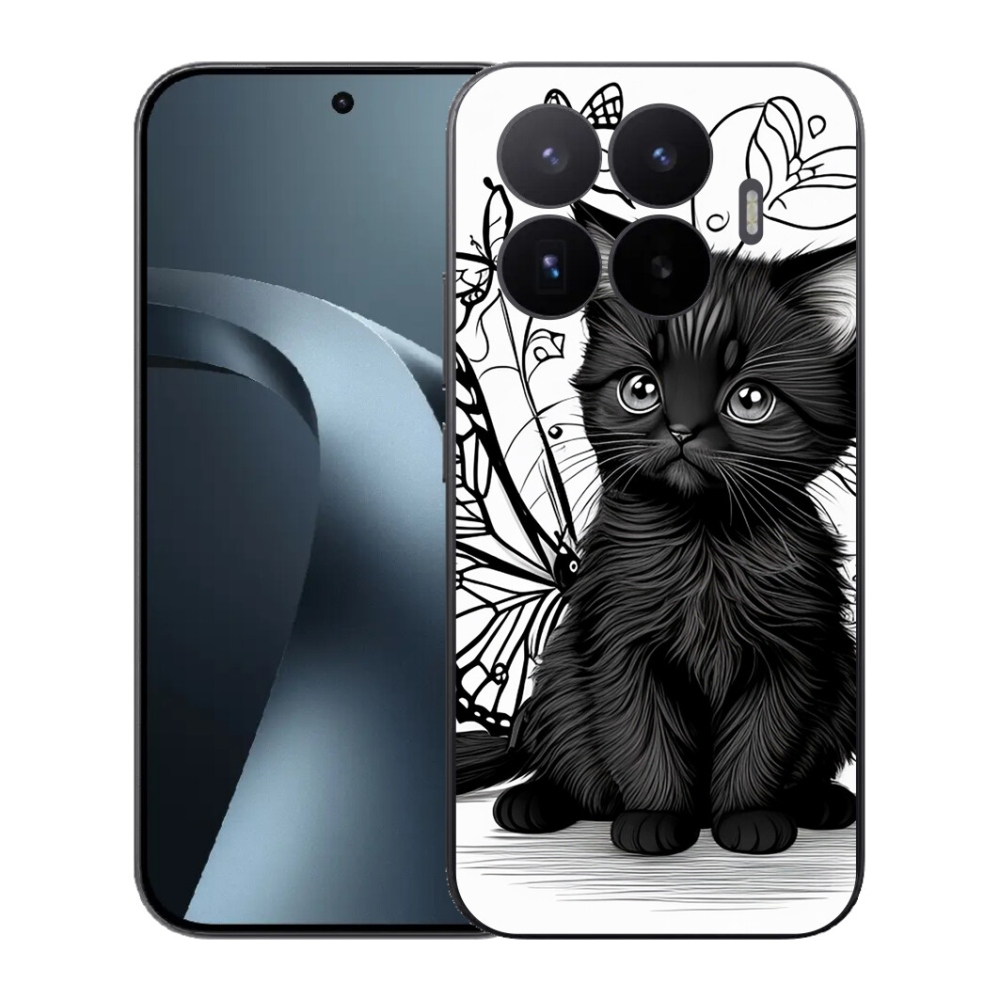 Gél borítás mmCase a Xiaomi 17T-hez - fekete cica