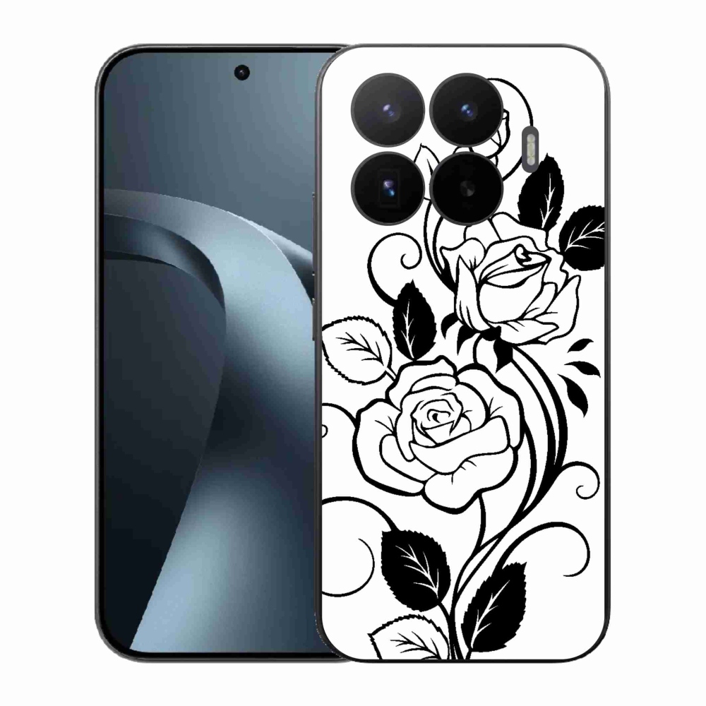 Gél borítás mmCase a Xiaomi 17T-hez - fekete és fehér rózsa