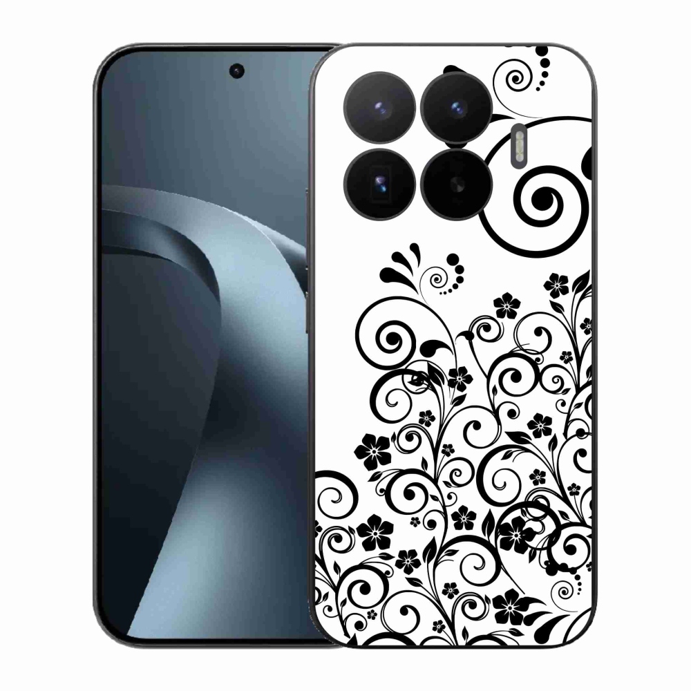 Gél borítás mmCase a Xiaomi 17T-hez - fekete és fehér virágminták