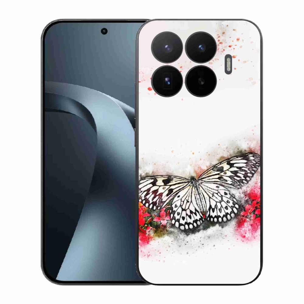 Gél borítás mmCase a Xiaomi 17T-hez - fekete és fehér pillangó