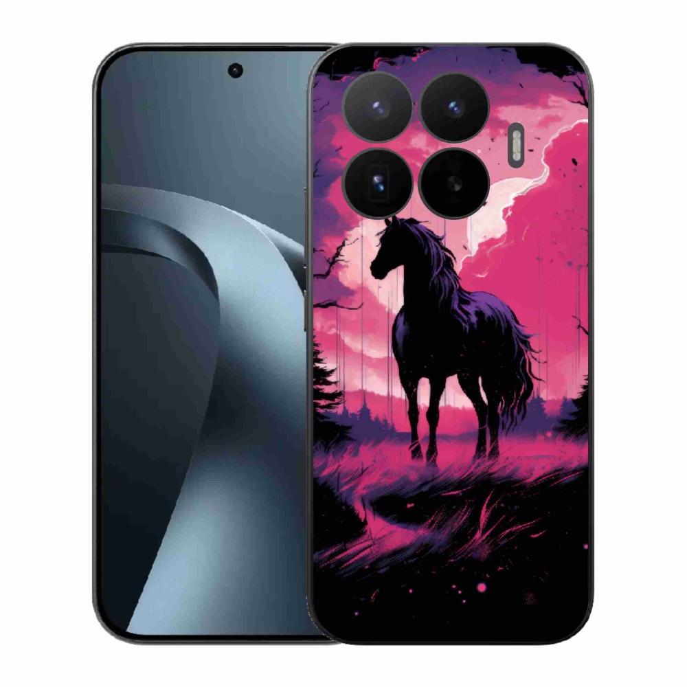 Gél borítás mmCase a Xiaomi 17T-hez - fekete rajzfilm ló 1
