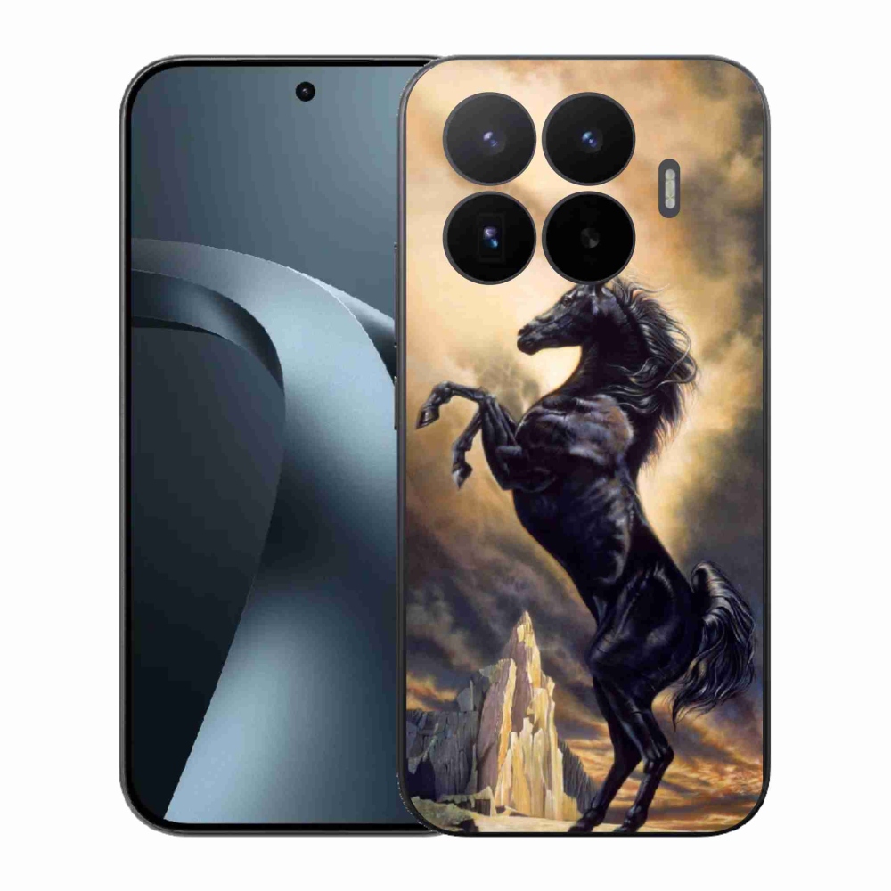 Gél borítás mmCase a Xiaomi 17T-hez - fekete rajzfilm ló