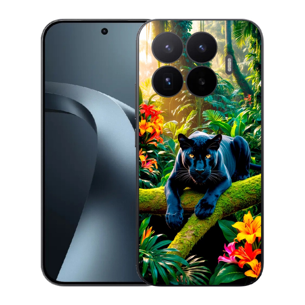 Gél borító mmCase a Xiaomi 17T-hez - fekete párduc a dzsungelben