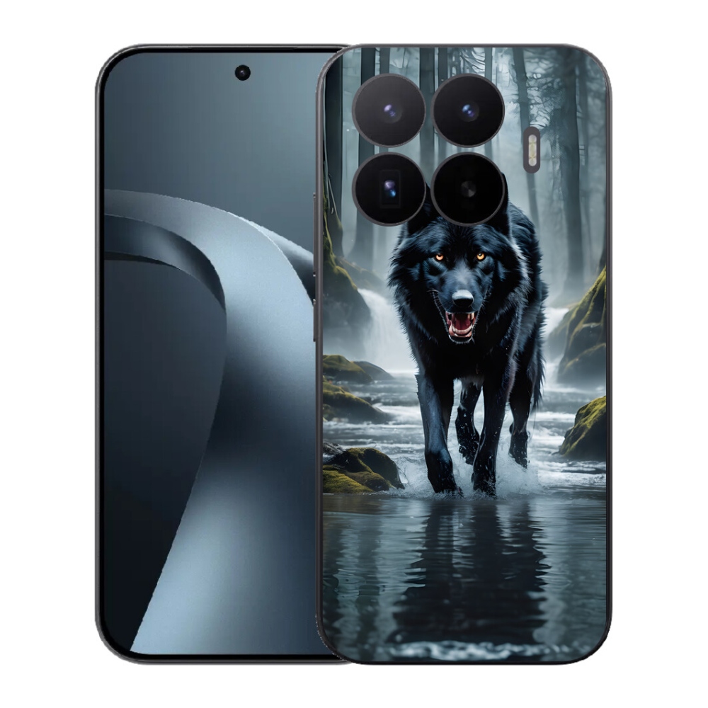 Zselés borítás mmCase a Xiaomi 17T-hez - fekete farkas