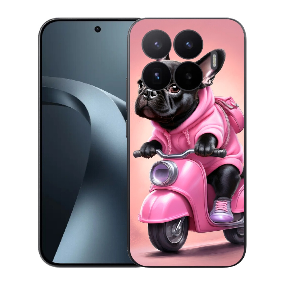 Gél borítás mmCase a Xiaomi 17T-hez - francia bulldog egy robogón