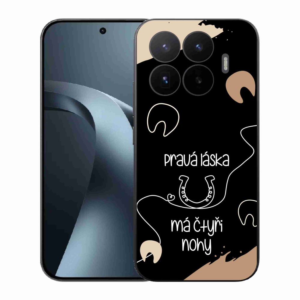 Gél borítás mmCase a Xiaomi 17T-hez - ló motívum fekete háttérrel