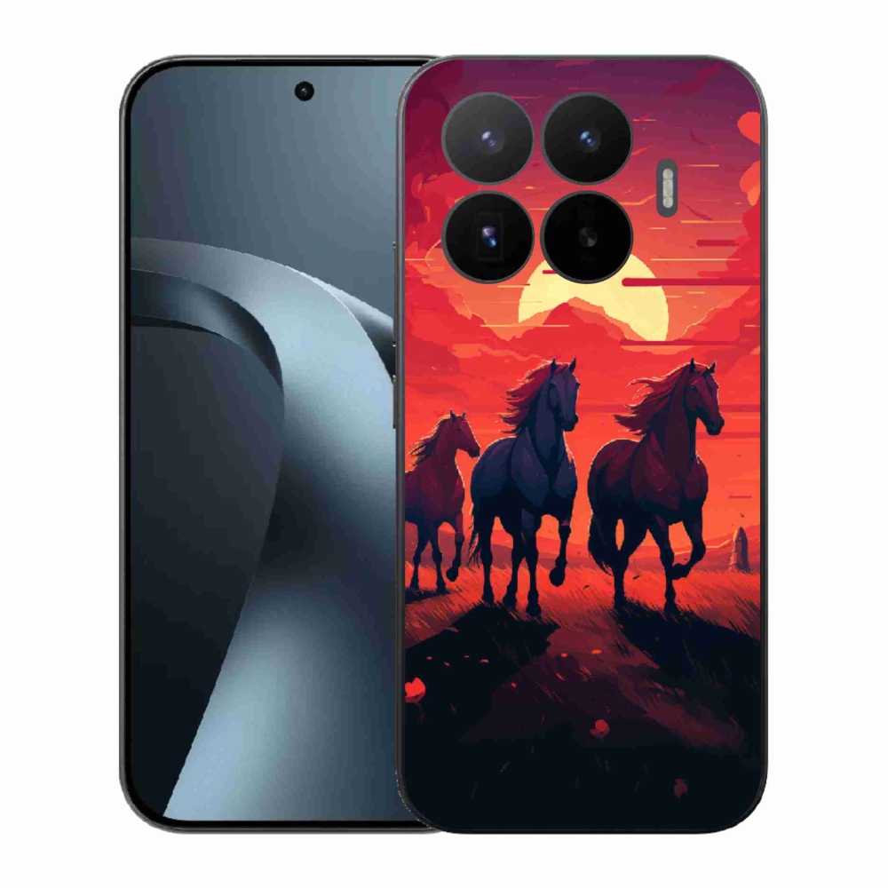 Gél borító mmCase a Xiaomi 17T-hez - lovak és naplemente