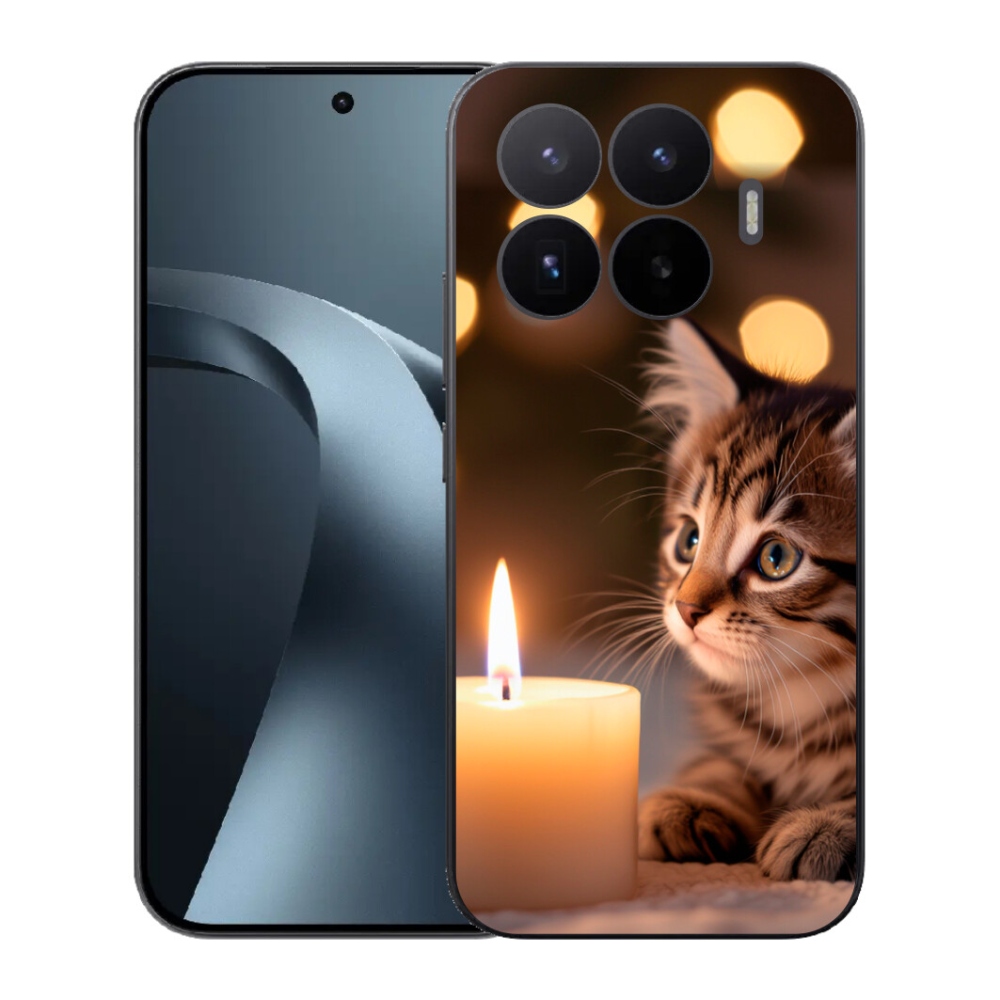 Gél borító mmCase a Xiaomi 17T-hez - cica és gyertya