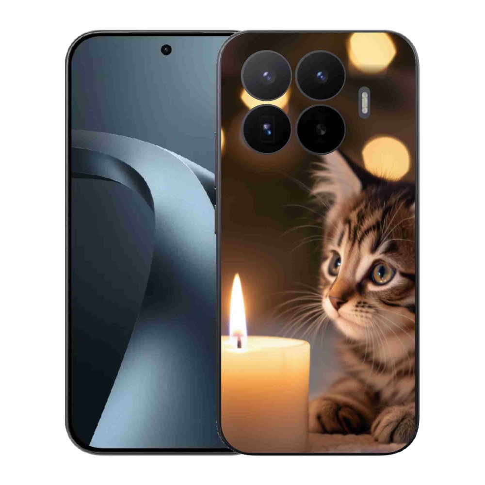 Gél borító mmCase a Xiaomi 17T-hez - cica és gyertya