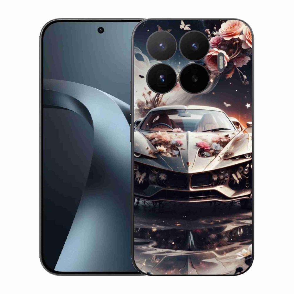 Gél borítás mmCase a Xiaomi 17T-hez - virágos sportkocsihoz