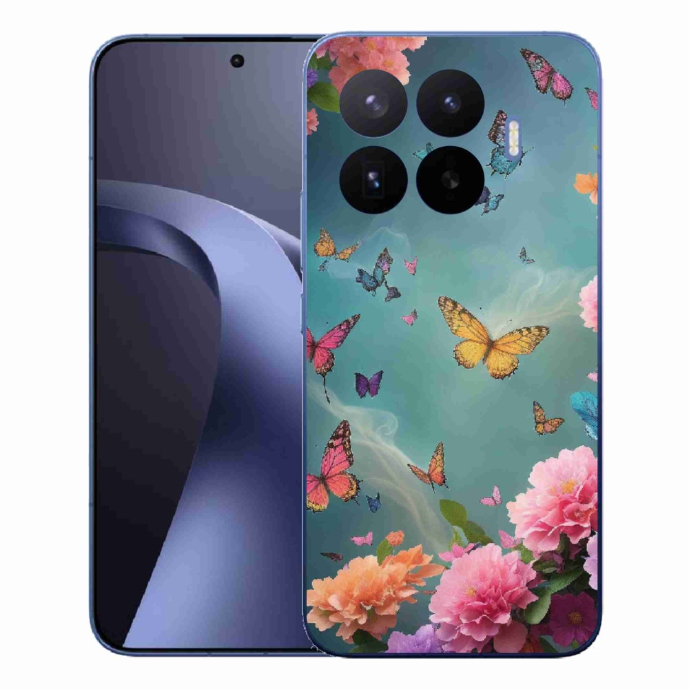 Gél borítás mmCase a Xiaomi 17T Pro számára - színes virágok és pillangók