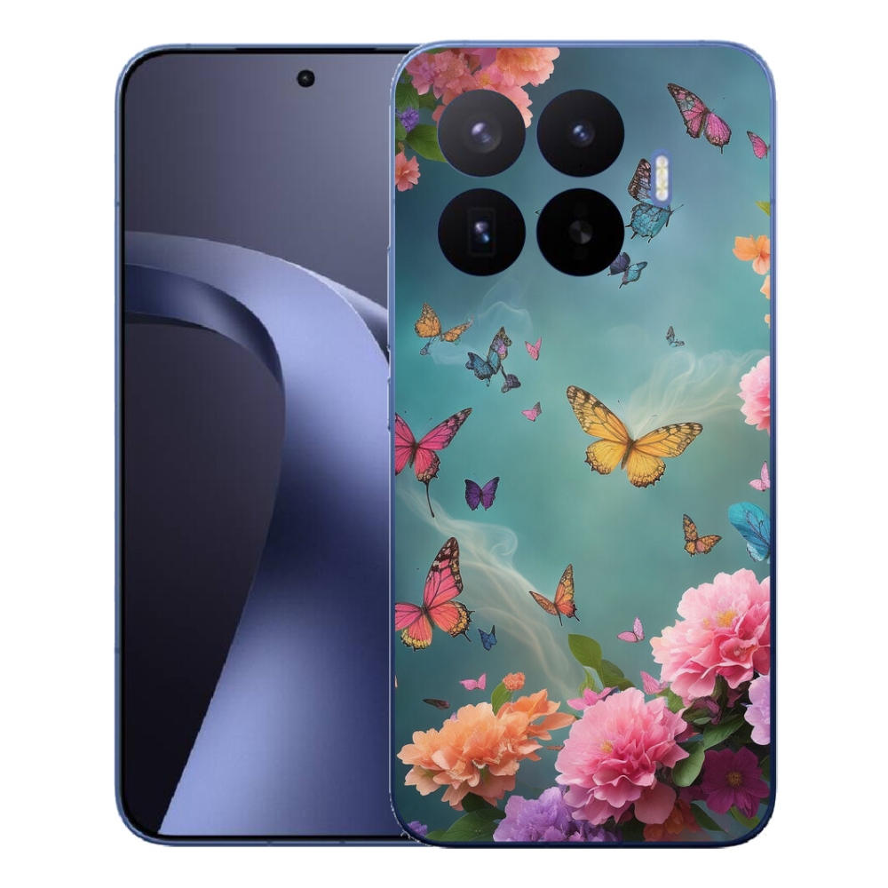 Gél borítás mmCase a Xiaomi 17T Pro számára - színes virágok és pillangók