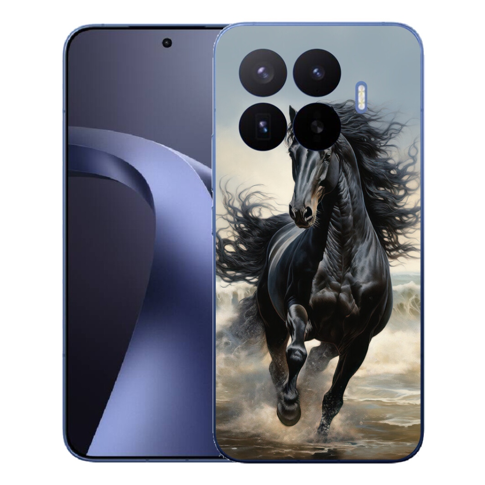 Gél borítás mmCase a Xiaomi 17T Pro - futó fekete lóhoz