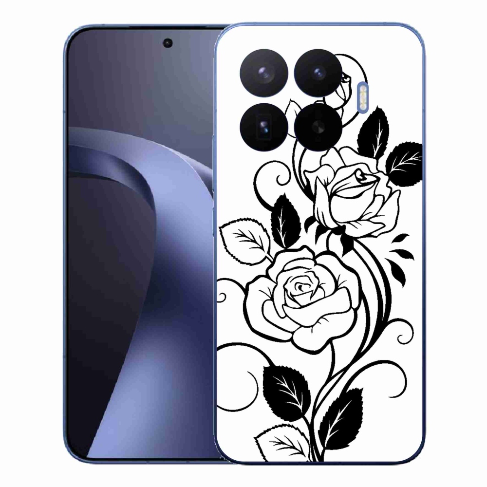 Gél borítás mmCase a Xiaomi 17T Pro számára - fekete és fehér rózsa