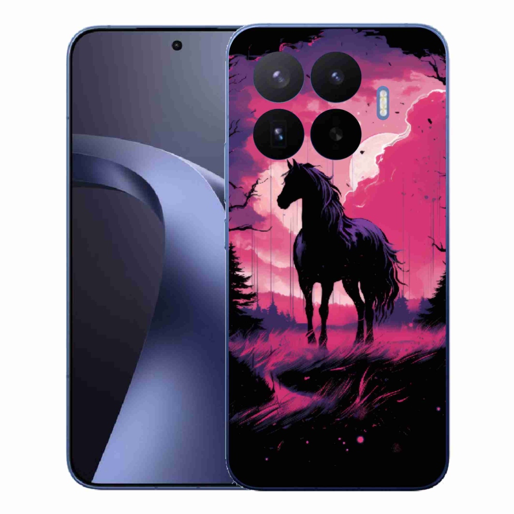 Gél borítás mmCase a Xiaomi 17T Pro számára - fekete rajzfilm ló 1
