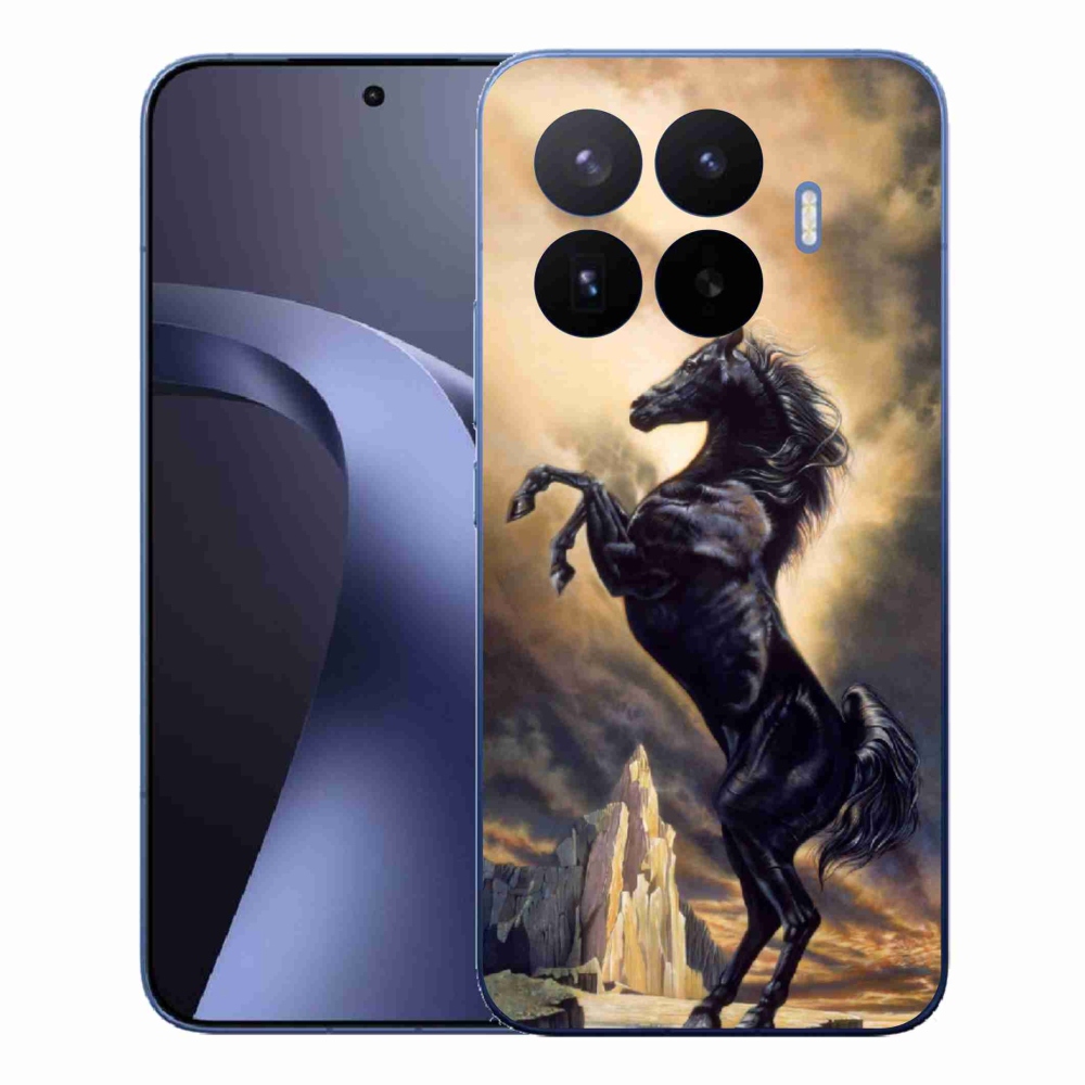 Gél borítás mmCase a Xiaomi 17T Pro számára - fekete rajzfilm ló